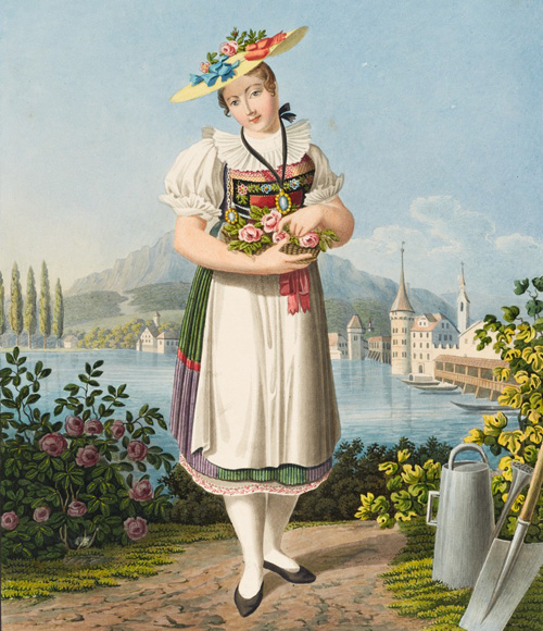 Woman wearing national attire from Canton of Lucerne