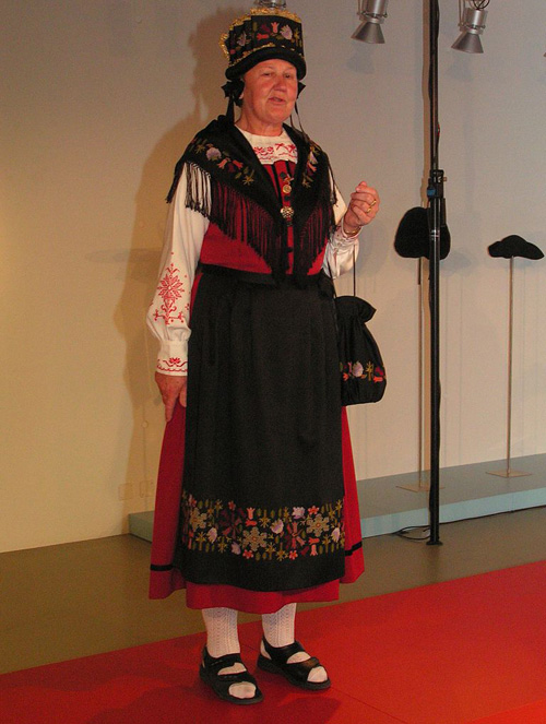 Woman in modern national costume from Canton of Valais