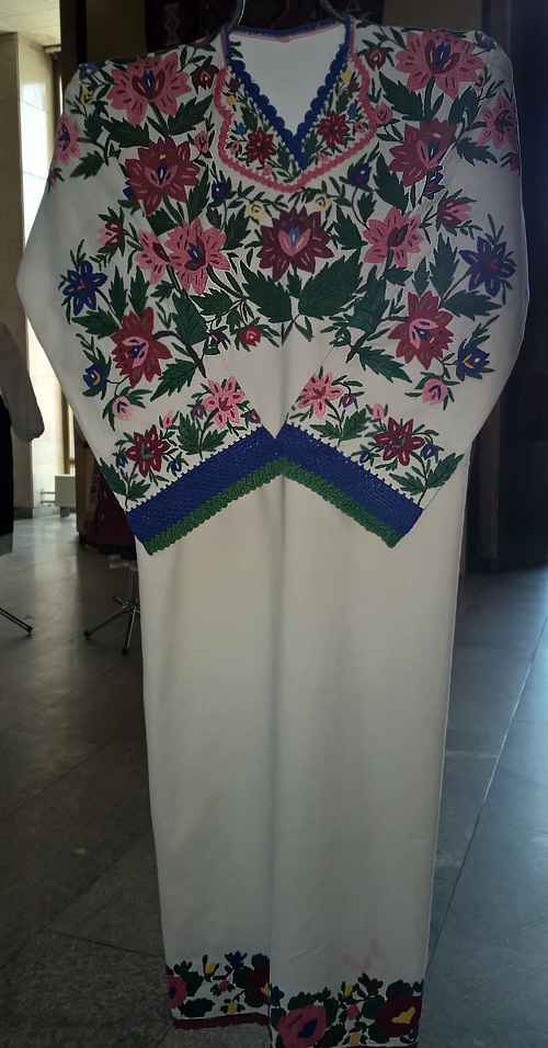 Richly embroidered female shirt from Bukovyna region of Ukraine