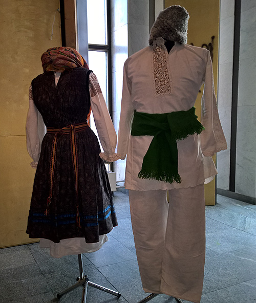 Ukrainian male and female traditional festive clothing