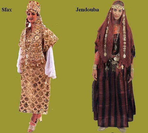 Tunisian folk dresses from Sfax and Jendouba