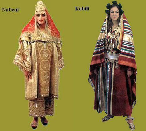 Tunisian folk dresses from Nabeul and Kebili