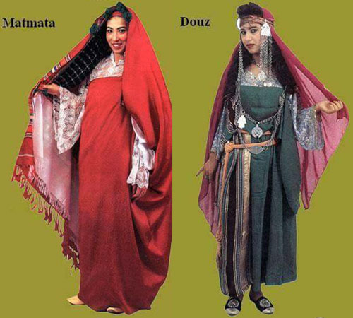 Tunisian folk dresses from Matmata and Douz