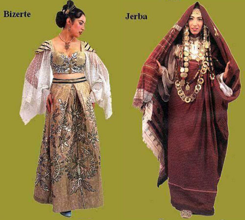 Tunisian folk dresses from Bizerte and Jerba
