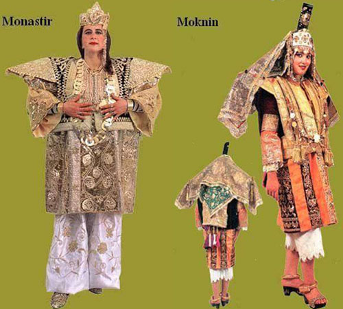 Tunisian folk dresses from Monastir and Moknin