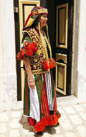 Africa  Daisy Seror wearing traditional costume. Gabes, Tunisia