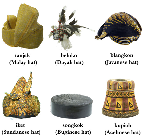 Widespread headdresses used in Indonesia