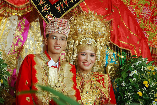 Wedding dress of Minang people Sumatra Indonesia