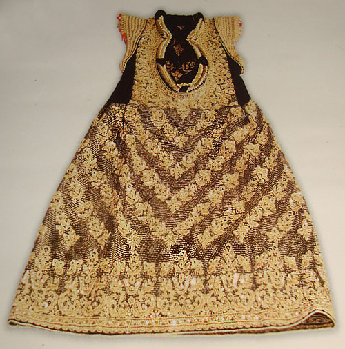 Tunisian vintage jebba with gold embroidery