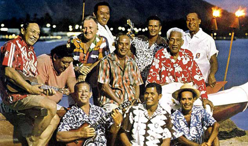 Men in various aloha shirts