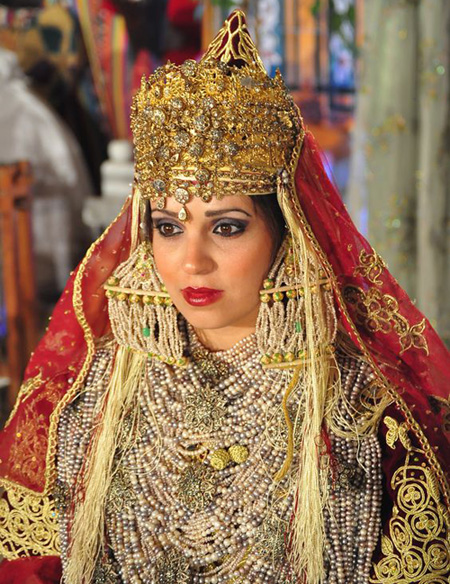 Very rich and ornate wedding costume of Algeria