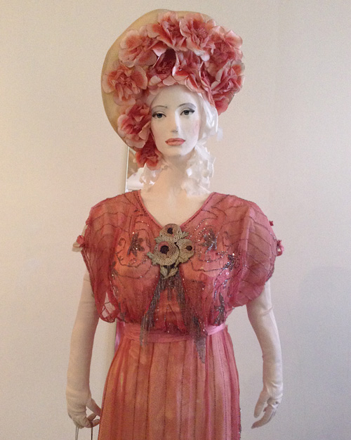 Female pink chiffon dress Ukraine 1910