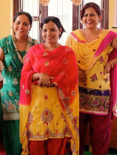 Nepali women wearing kurta suruwal