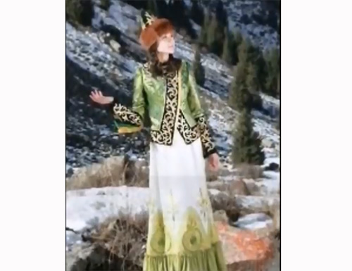 Kazakh kunikey koilek autumn-spring dress of unmarried girl