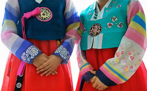 Wedding clothing with ethnic motifs from Korea