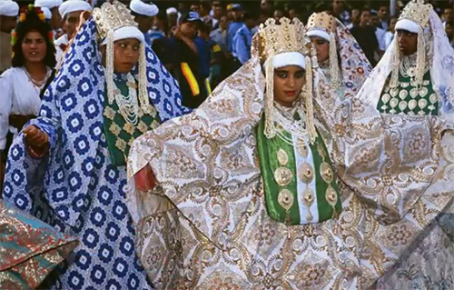 Wedding clothing with ethnic motifs from Morocco