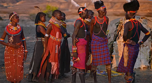 Folk African costumes in Black Panther movie
