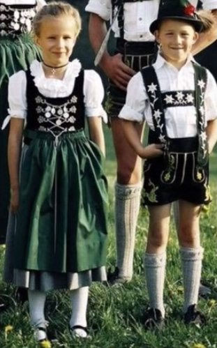 National clothing for children. Kid folk costumes in different ...
