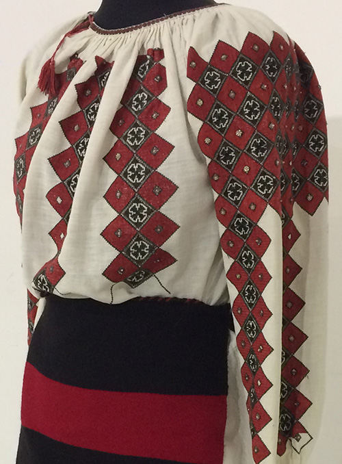 Romanian traditional embroidered shirt