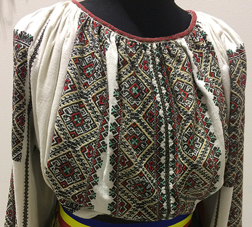 Striking Romanian embroidered shirt