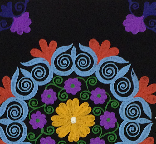 Traditional embroidery patterns in Tajikistan