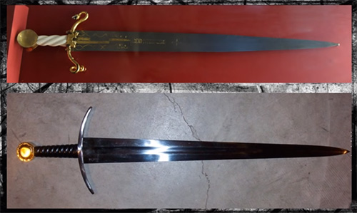 ceremonial sword from 1433 and a replica of Vlad Dracula’s sword from the movie Bram Stoker's Dracula