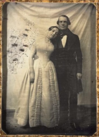Portrait of lovely couple in early 1840s