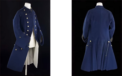 British Royal Navy uniform, double-breasted frock coat circa 1748