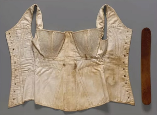 cotton sateen American corset from about 1830