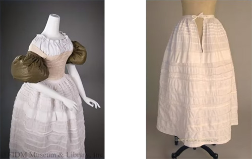 19th-century corset, petticoat, and sleeve supporters