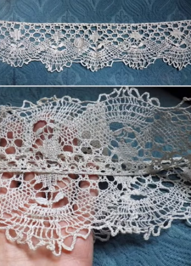 19th-century handmade English Bedfordshire Maltese bobbin lace trim