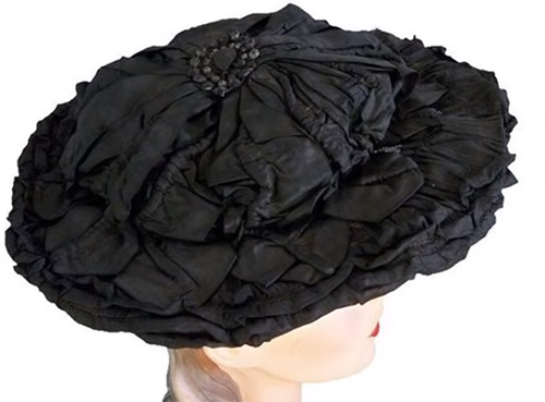 Victorian woman's silk wide-brimmed hat from the 1890s