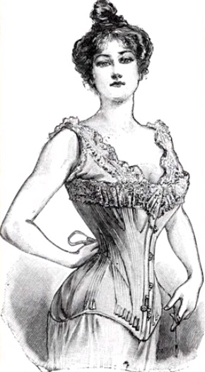 period-correct corset from 1903 from a French fashion plate