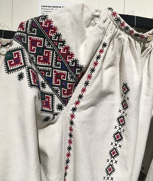Traditional Ukrainian embroidered shirt from Podillia region