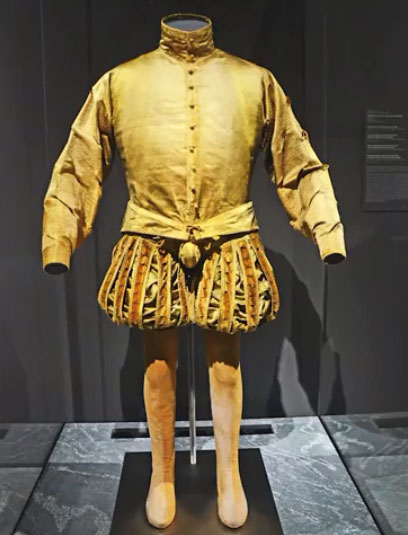 Attire of Maurice Elector of Saxony from 16th century Exhibited in Residenzschloss Dresden Germany
