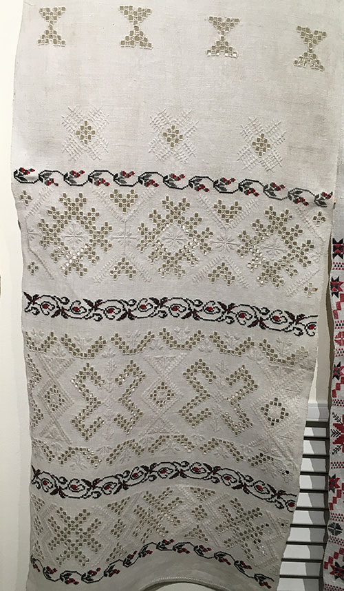 Traditional embroidery and openwork on Ukrainian ceremonial towels