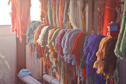 colorful wool fibers