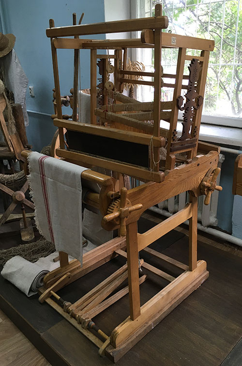 vintage Ukrainian weaving loom