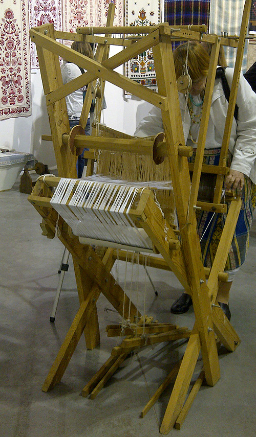 Ukrainian traditional weaving loom