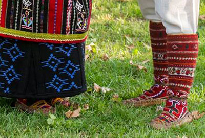 Serbian traditional double-knit socks