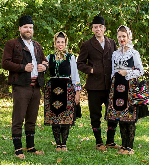 Serbian people in folk costumes from Žagubica