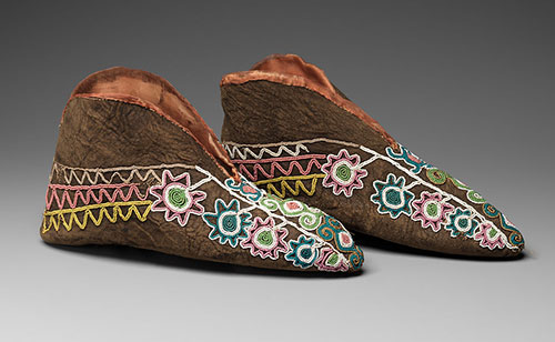 Native American moccasins of Muscogee Creek tribe