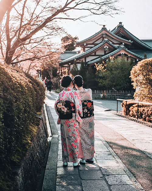 Japanese traditional kimonos and obi belts