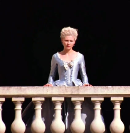 Movie costumes in Marie Antoinette historical drama film