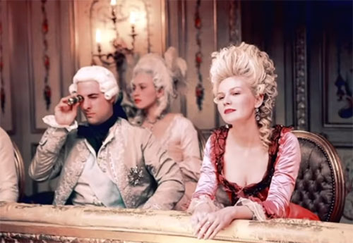 Stage costumes in Marie Antoinette historical drama movie