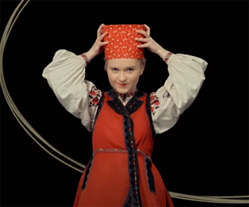 Ukrainian folk wooden headband kybalka