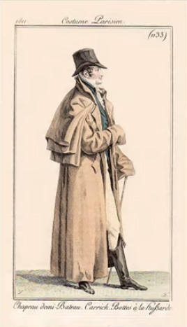French gentleman's carrick greatcoat from 1811 fashion plate