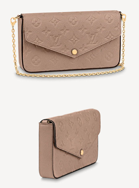 Louis Vuitton turtledove-color leather envelope-style pouch