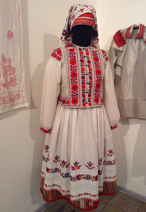 Festive traditional Ukrainian attire from Lviv region The apron is embellished with lovely floral embroidery