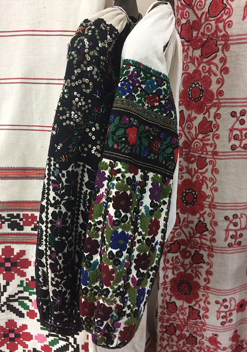 Ukrainian traditional embroidery patterns on vintage clothing
